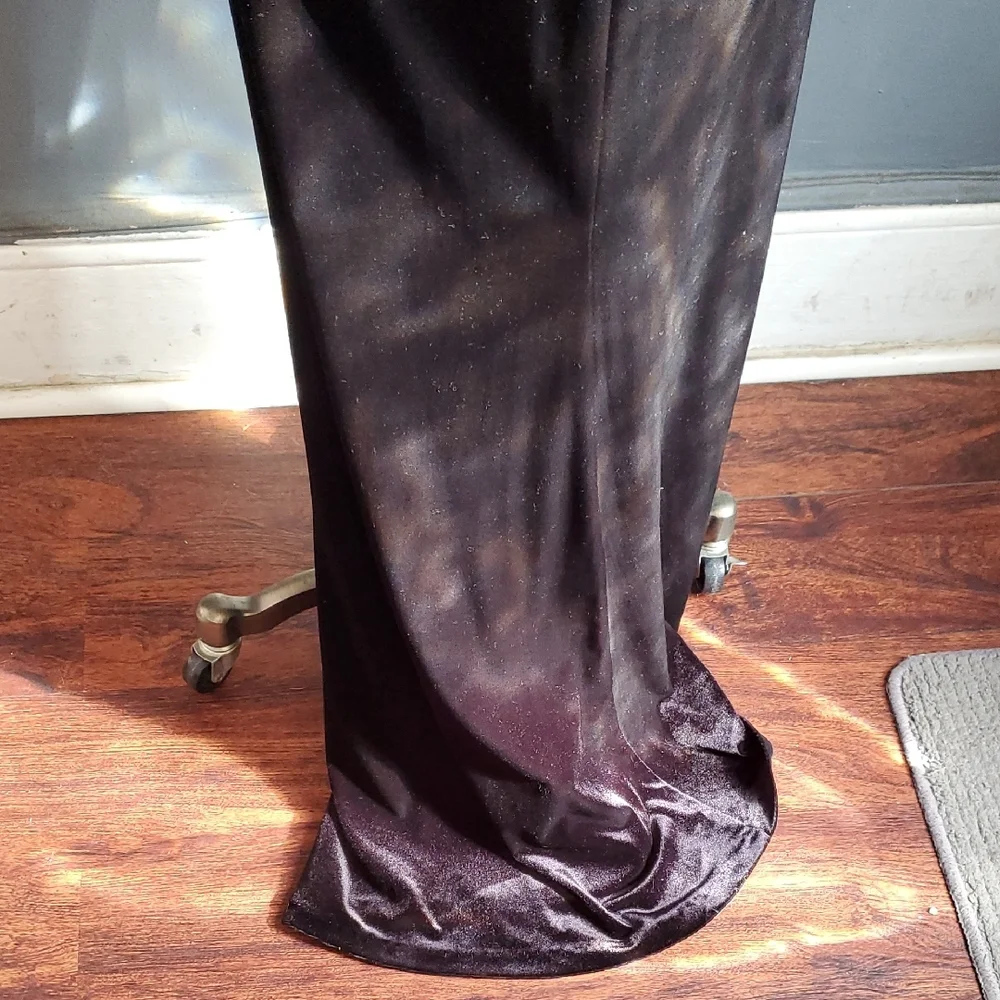 Nwot Eliza J Black Velvet Ruched Long Sleeve Cocktail Gown - Picture 9 of 15